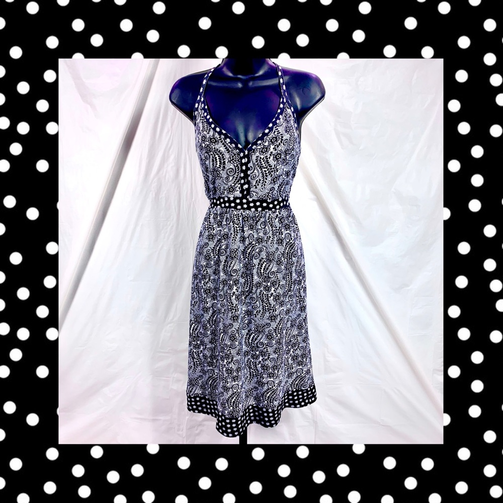 Faded Glory Black & White Paisley Sundress (M)